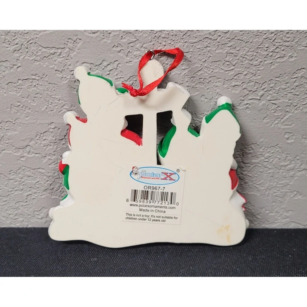 PolarX Personalizable North Pole Snowman Family of 7 Christmas Tree Ornament